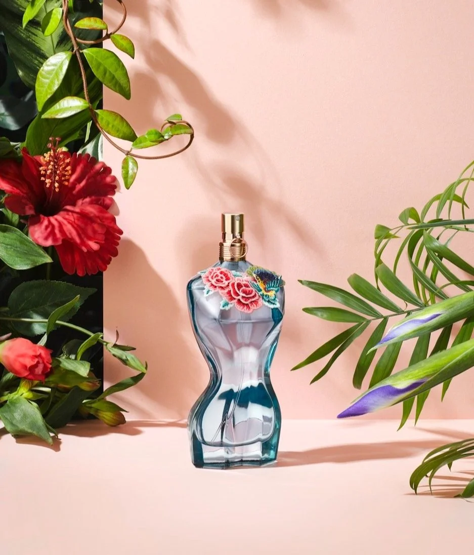 Still life beauty shoot of Jean Paul Gaultier perfume