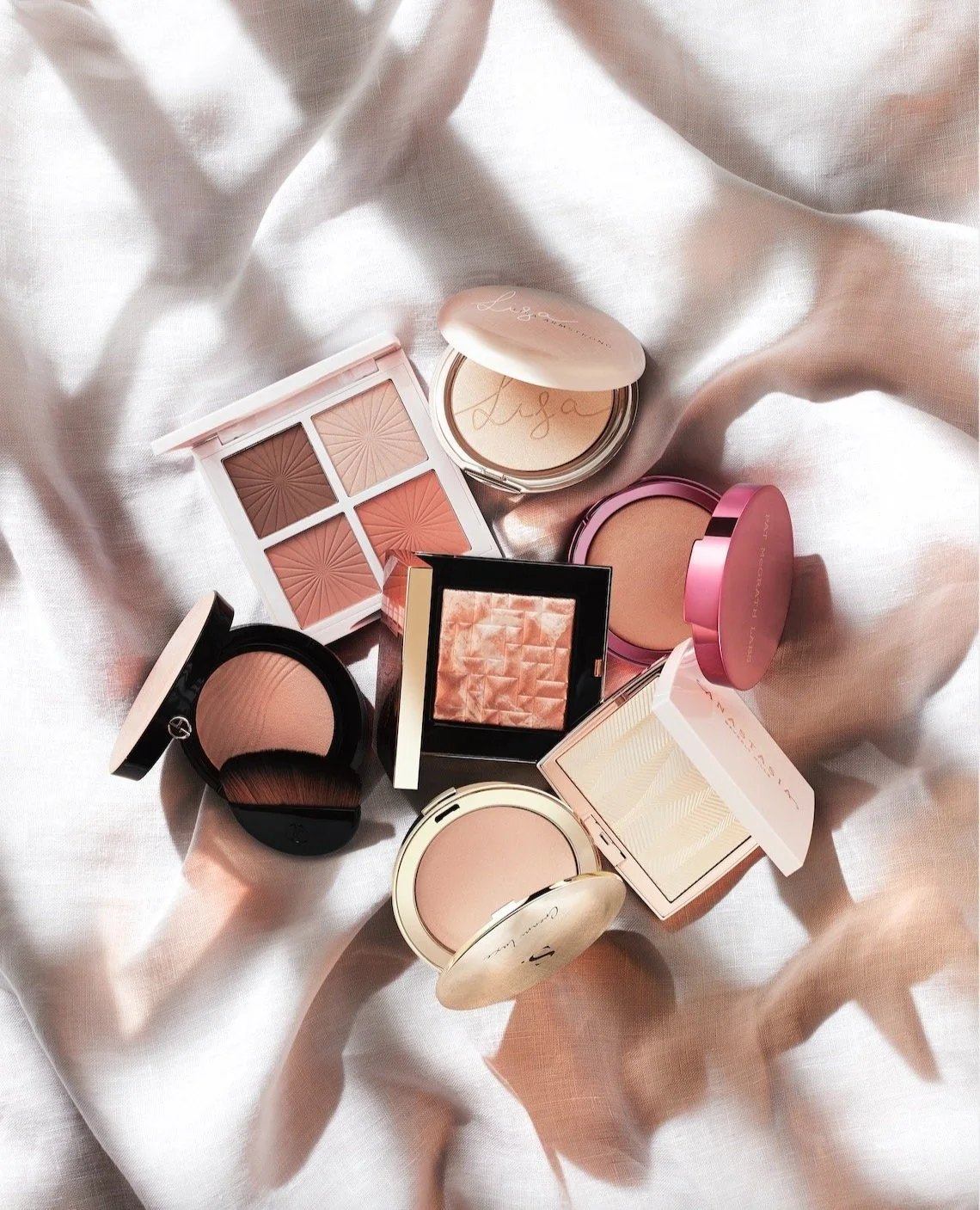 Still life beauty shoot of highlighters