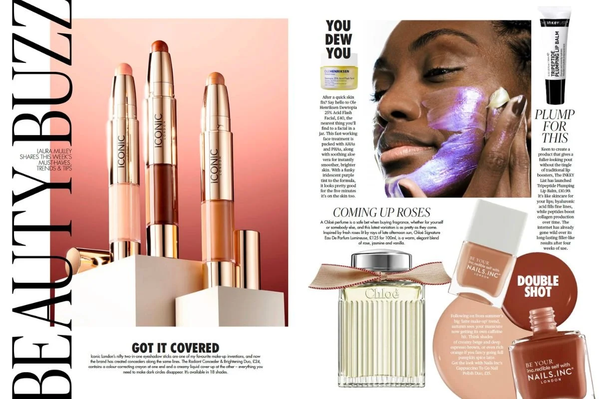 Beauty news page from OK!
