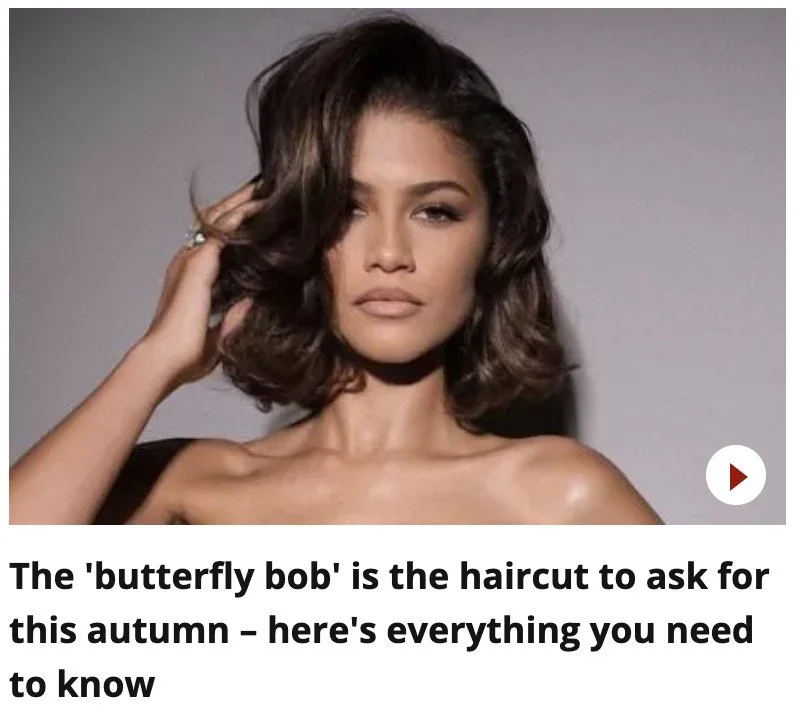 Article about the butterfly bob showing Zendaya