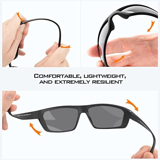 Polarized Sport Sunglasses for Men and Women,Ideal for Driving Fishing  Cycling and Running,UV Protection