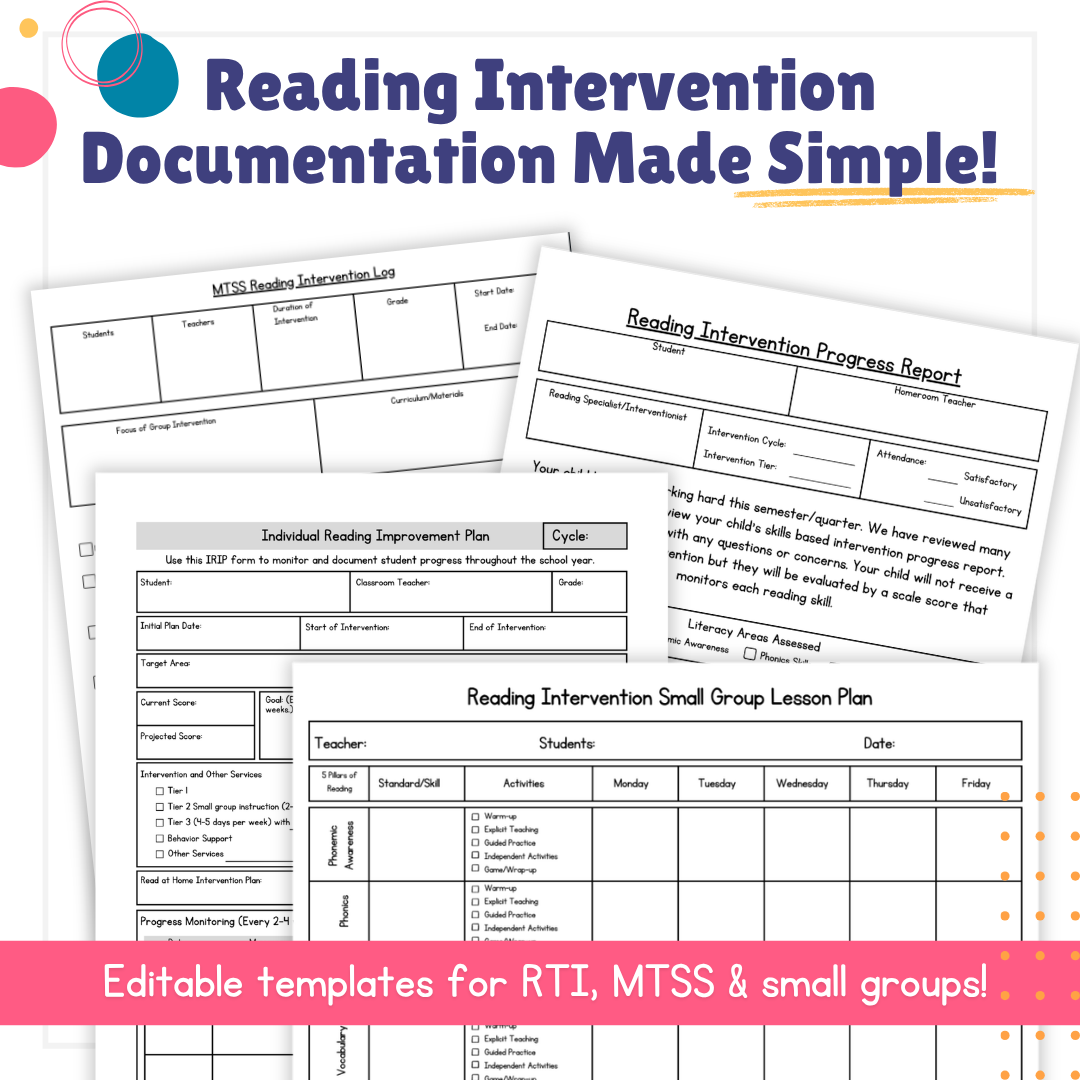 Year Long Reading Intervention Bundle
