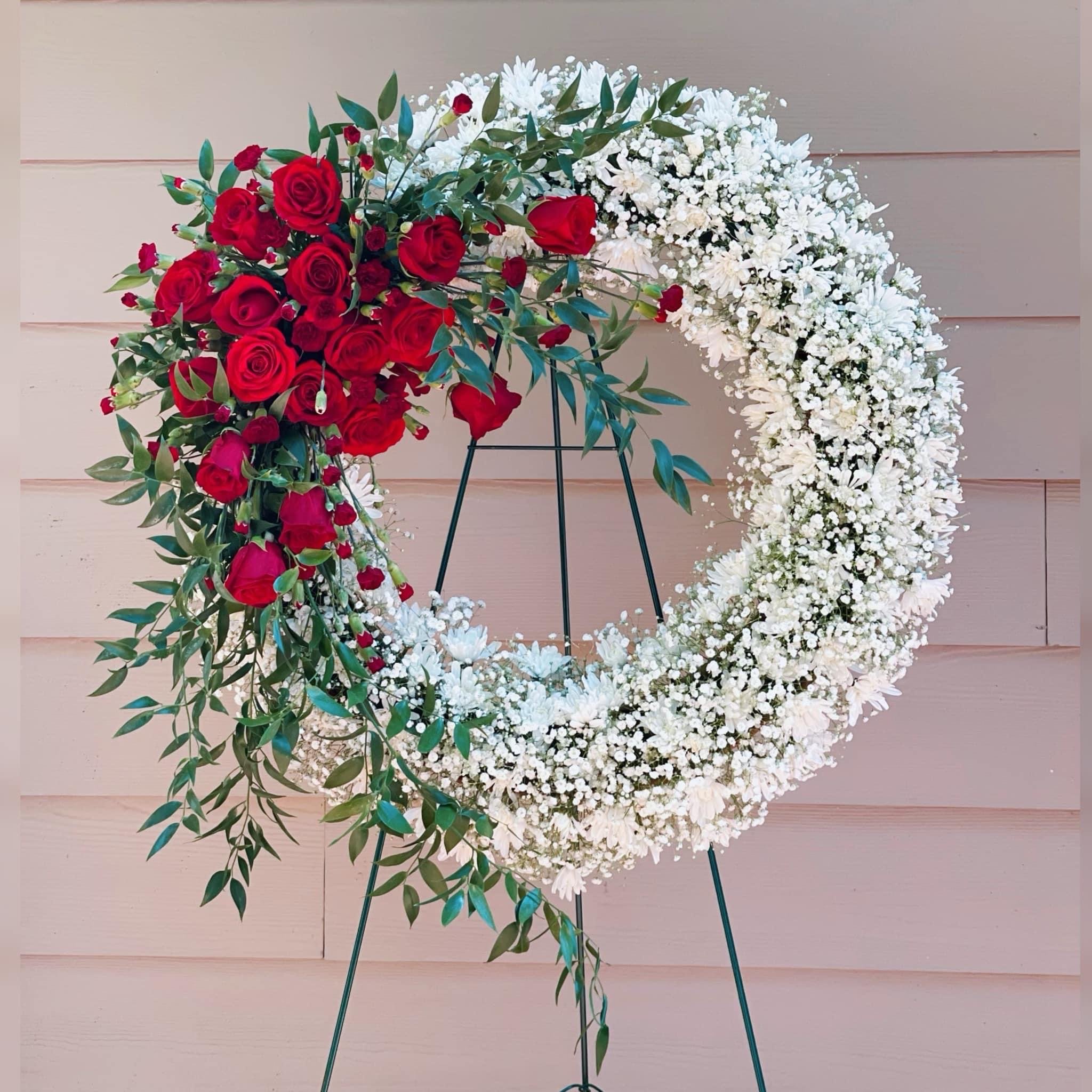 White Love Standing Wreath