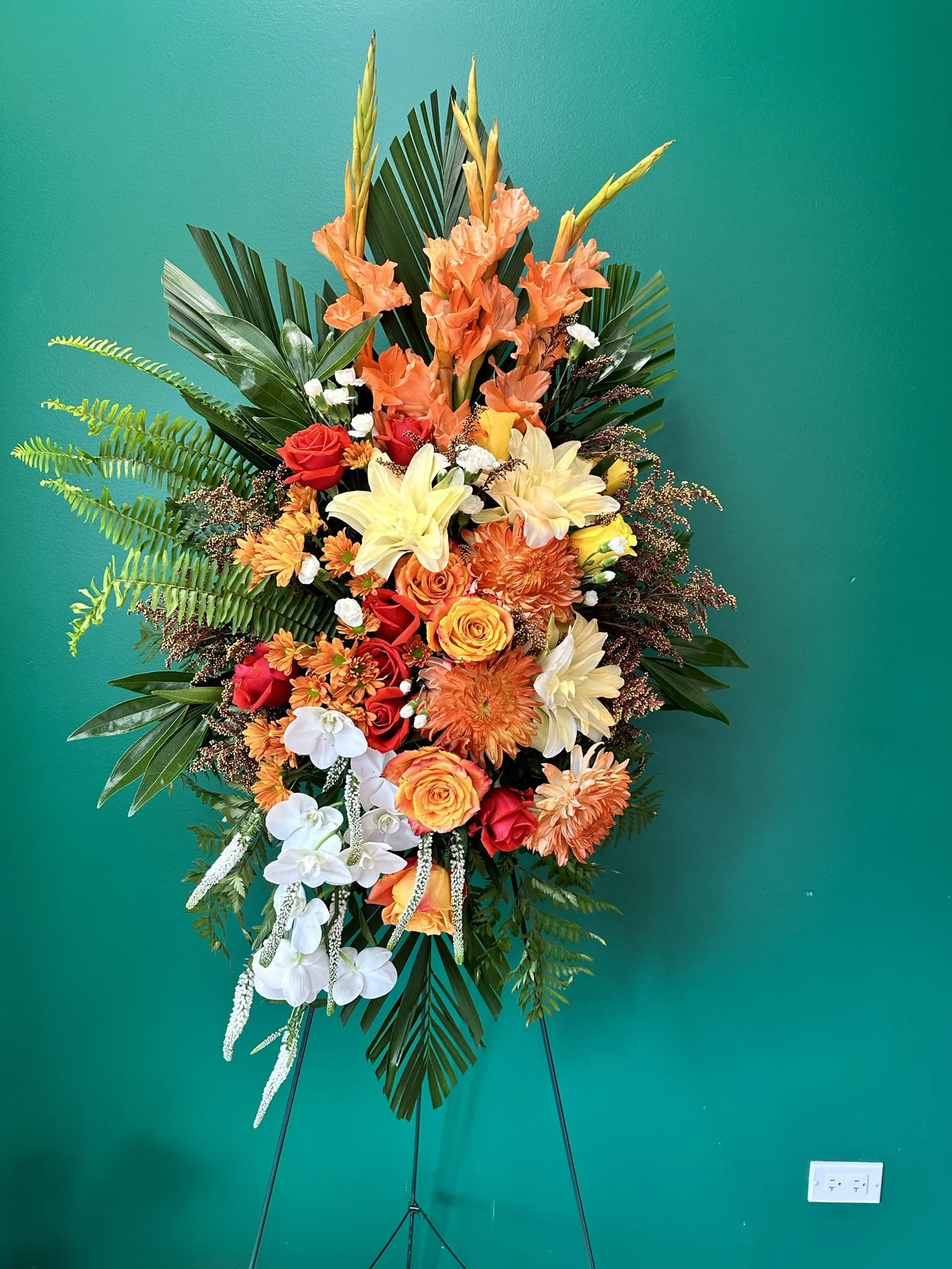 Orange Flame Standing Spray