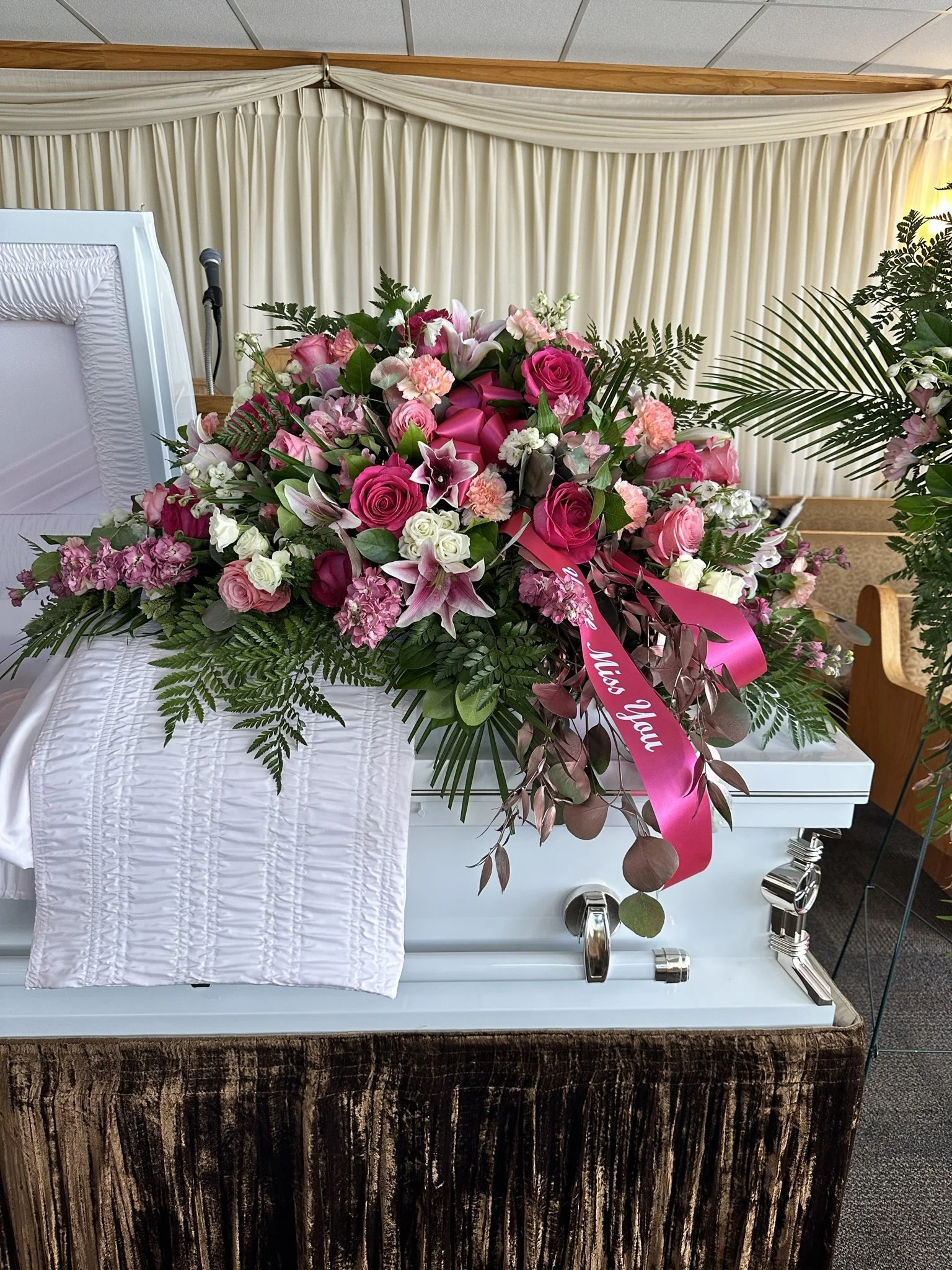 Pink Song Casket Spray