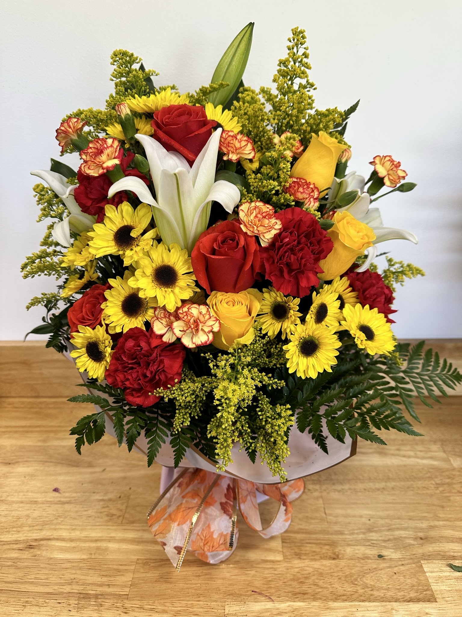 Bronze Sunflower Vase Arrangement