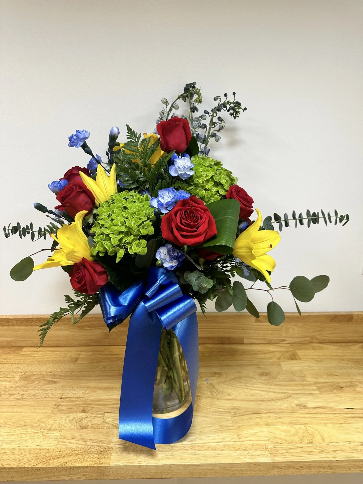 Blue Love Vase Arrangement