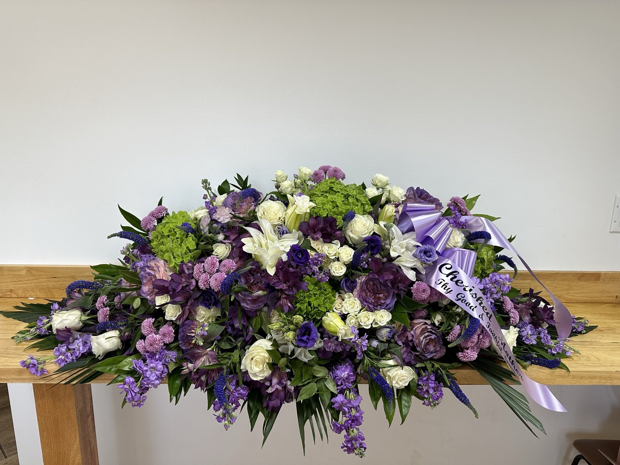 Purple Indigo Casket Spray