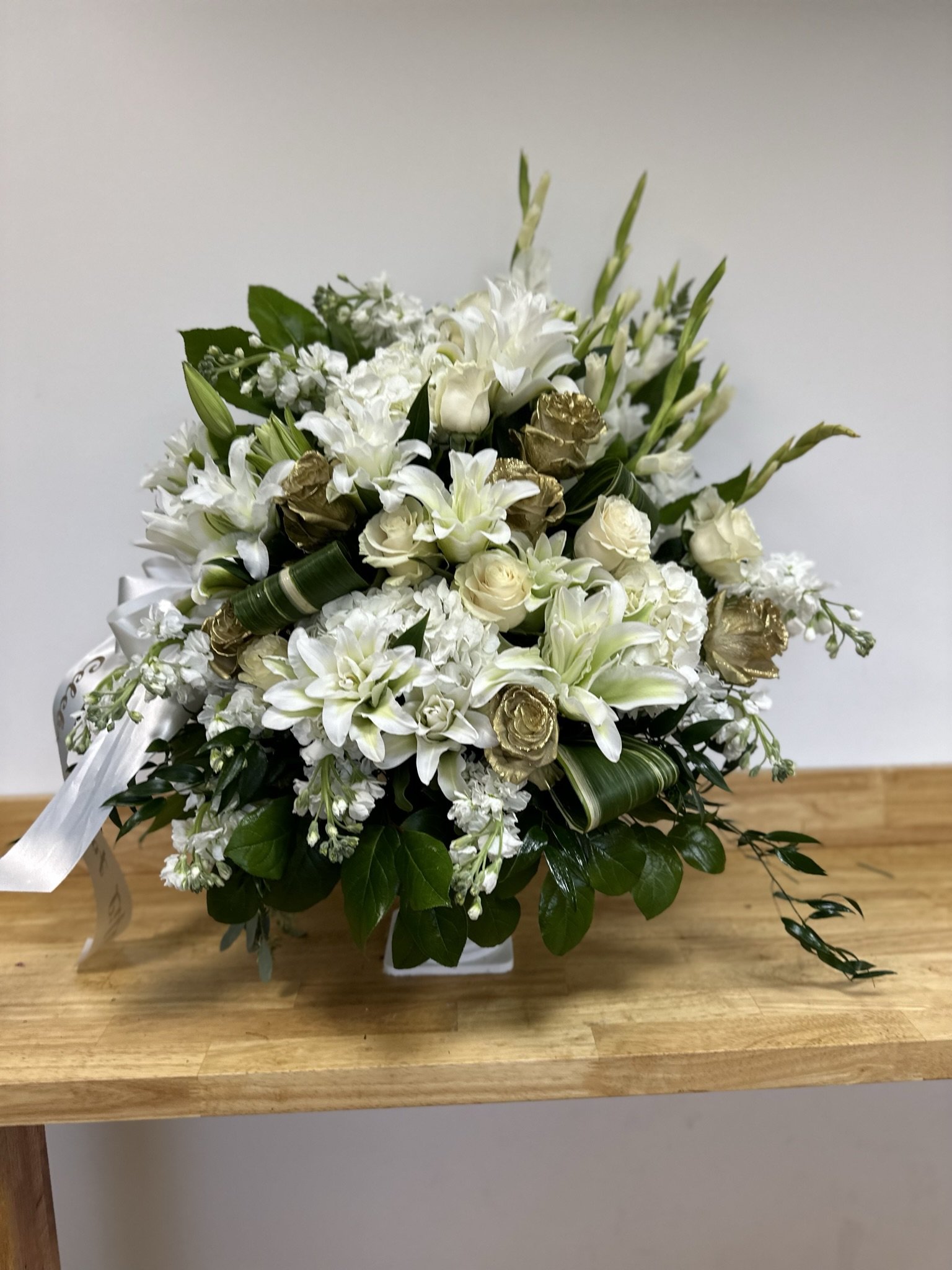 Golden Touch Pedestal Arrangement