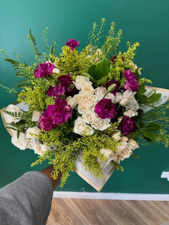 Fuscia Ballet Slipper Wrapped Arrangement