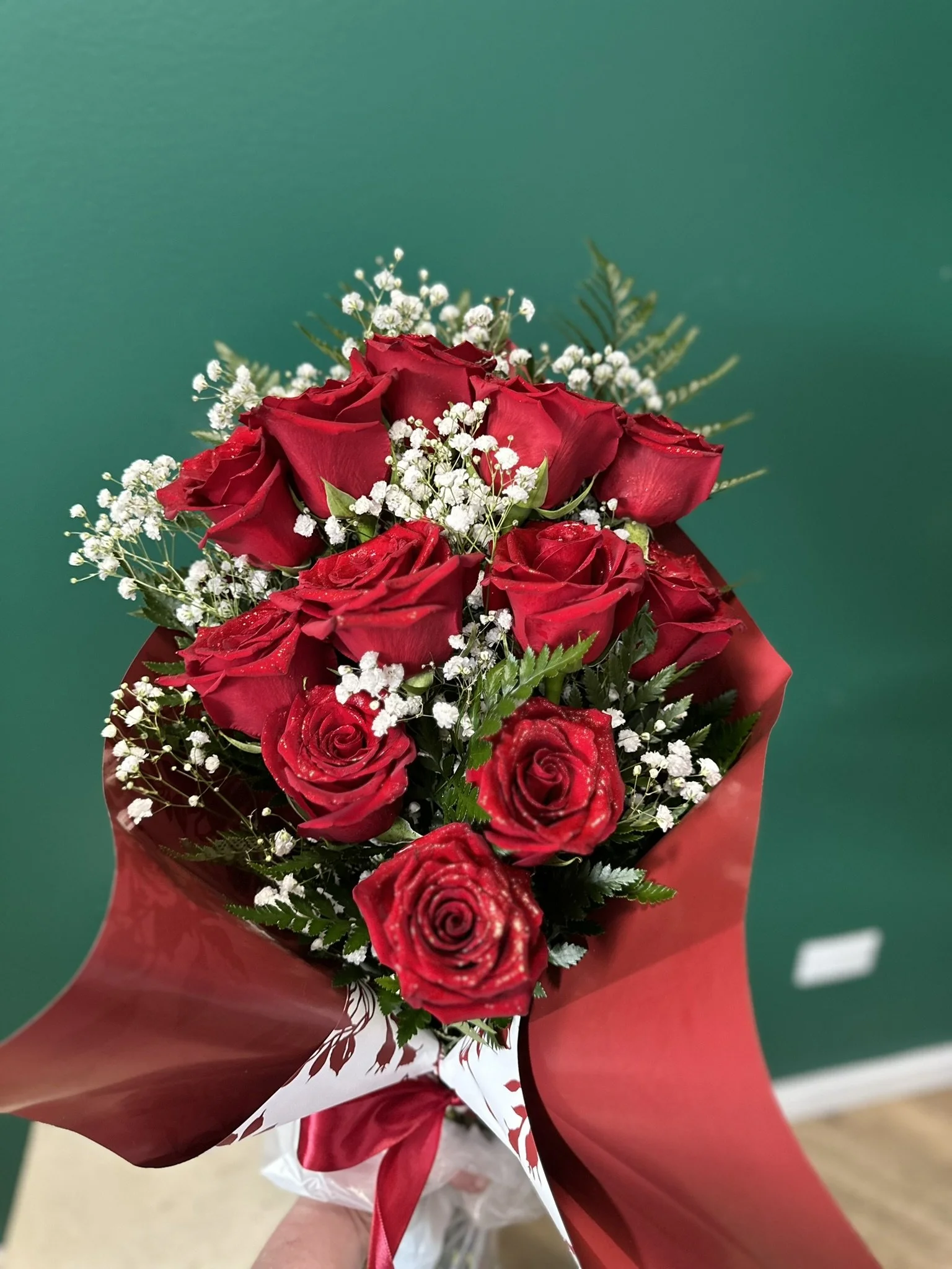 Dozen Red Roses Wrapped