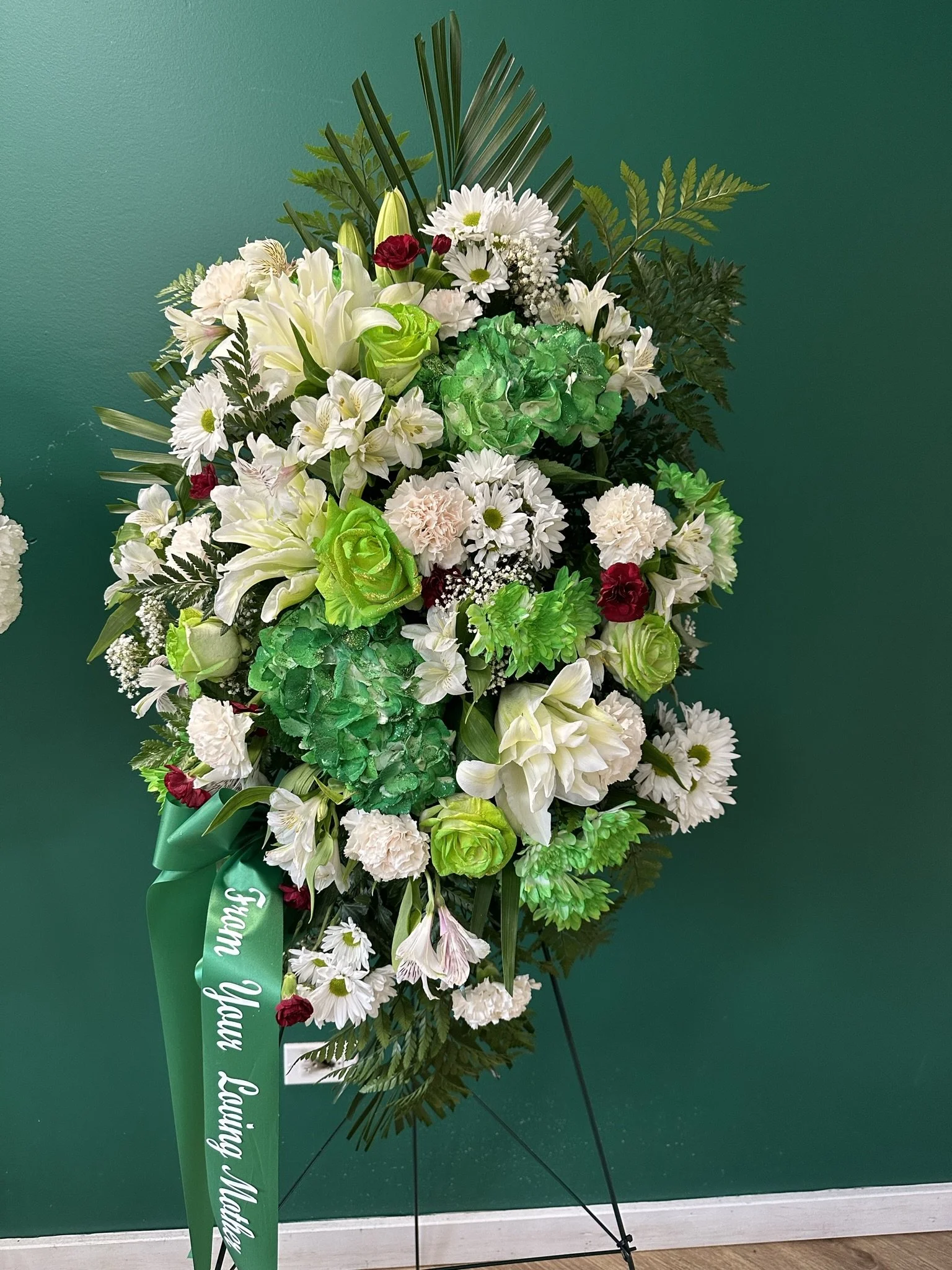 Apple Green Cherished Standing Spray