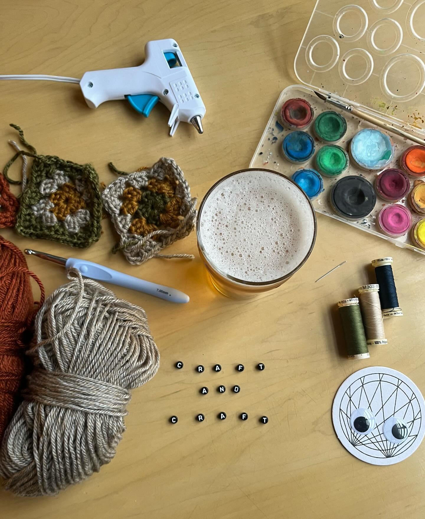 Makers rejoice! It's Craft &amp; Craft again this Sunday 🧵🎨🪡✂️

Bring your WIP (work in progress),grab a pint, and join other makers and crafters in the mezz from noon-3 for some social crafting! Meet fellow makers in the area, chat about your pro