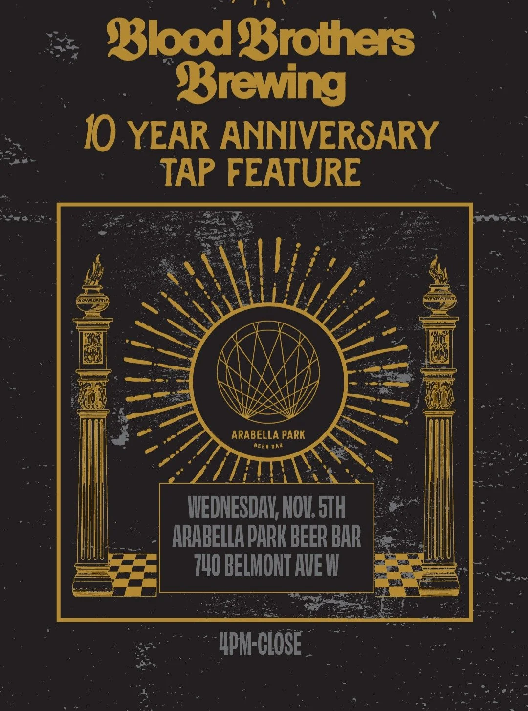 🚨 TAP FEATURE ALERT 🚨

Huge congrats to our pals @bloodbrothersbrewing on turning a friggin decade old this year!

To celebrate, we'll be tapping 5 of their anniversary releases this Wednesday and have 7 of them in can as well.

Fun starts at 4!