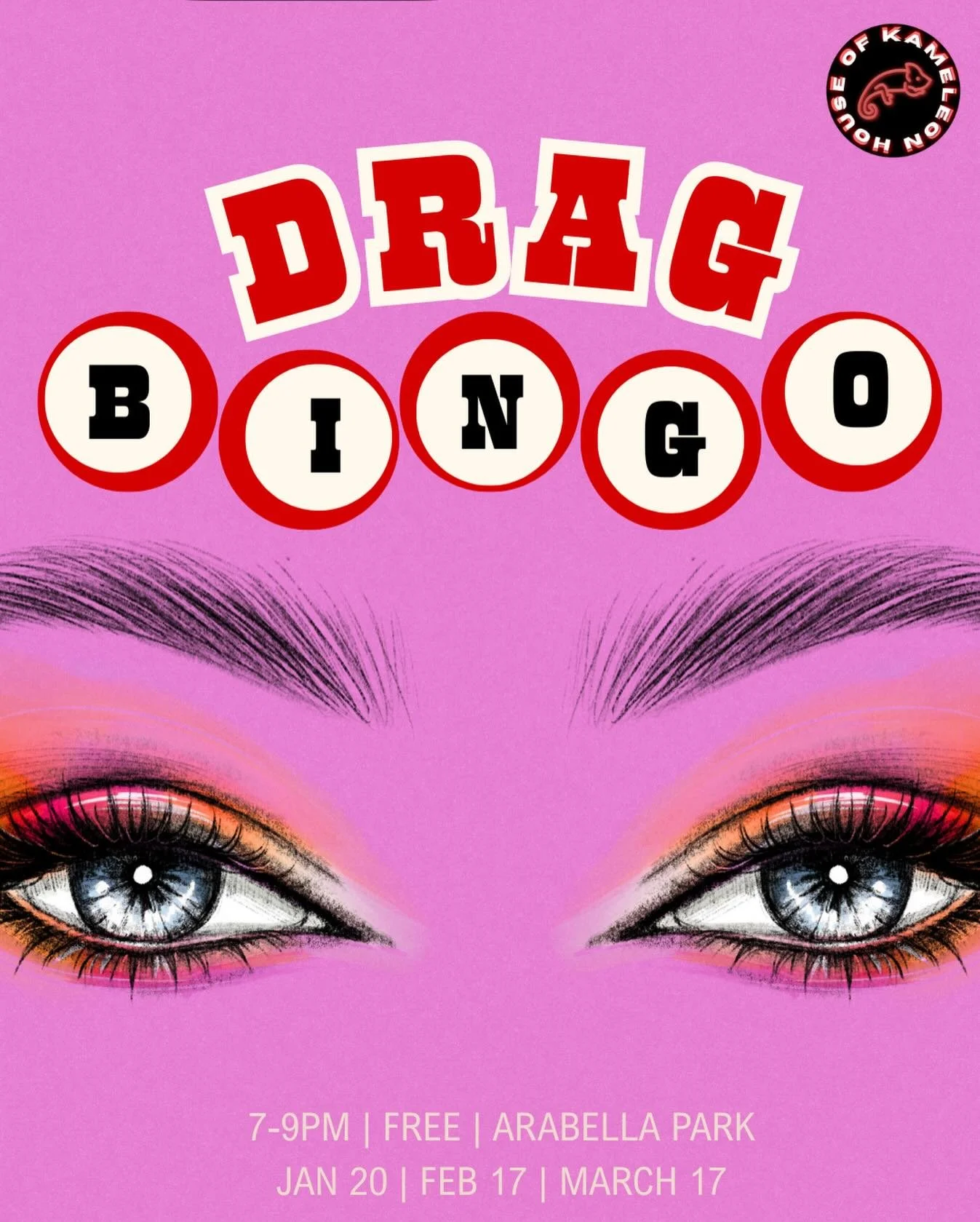 Join us for Drag Bingo presented by @thehouseofkameleon 
Happening the third Tuesday of January, February, and March.

Expect a rotating cast of fabulous special guests, big personalities, and lots of prizes to be won. Bingo has never been this fierc
