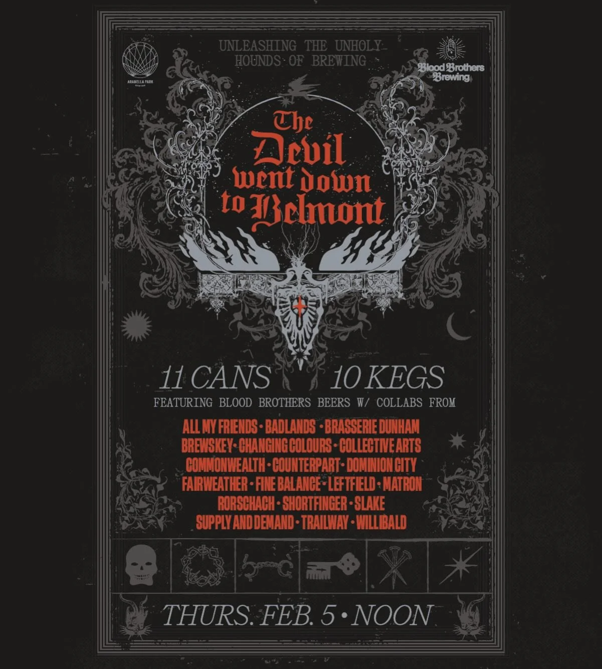 🚨 TAP FEATURE ALERT 🚨

This thursday at noon we&rsquo;ll be hosting a miny version of @bloodbrothersbrewing &ldquo;the devil went down to Geary&rdquo; event. We&rsquo;ll have 10 of their crazy collabs on draft and 11 of them in can.  Come curious a