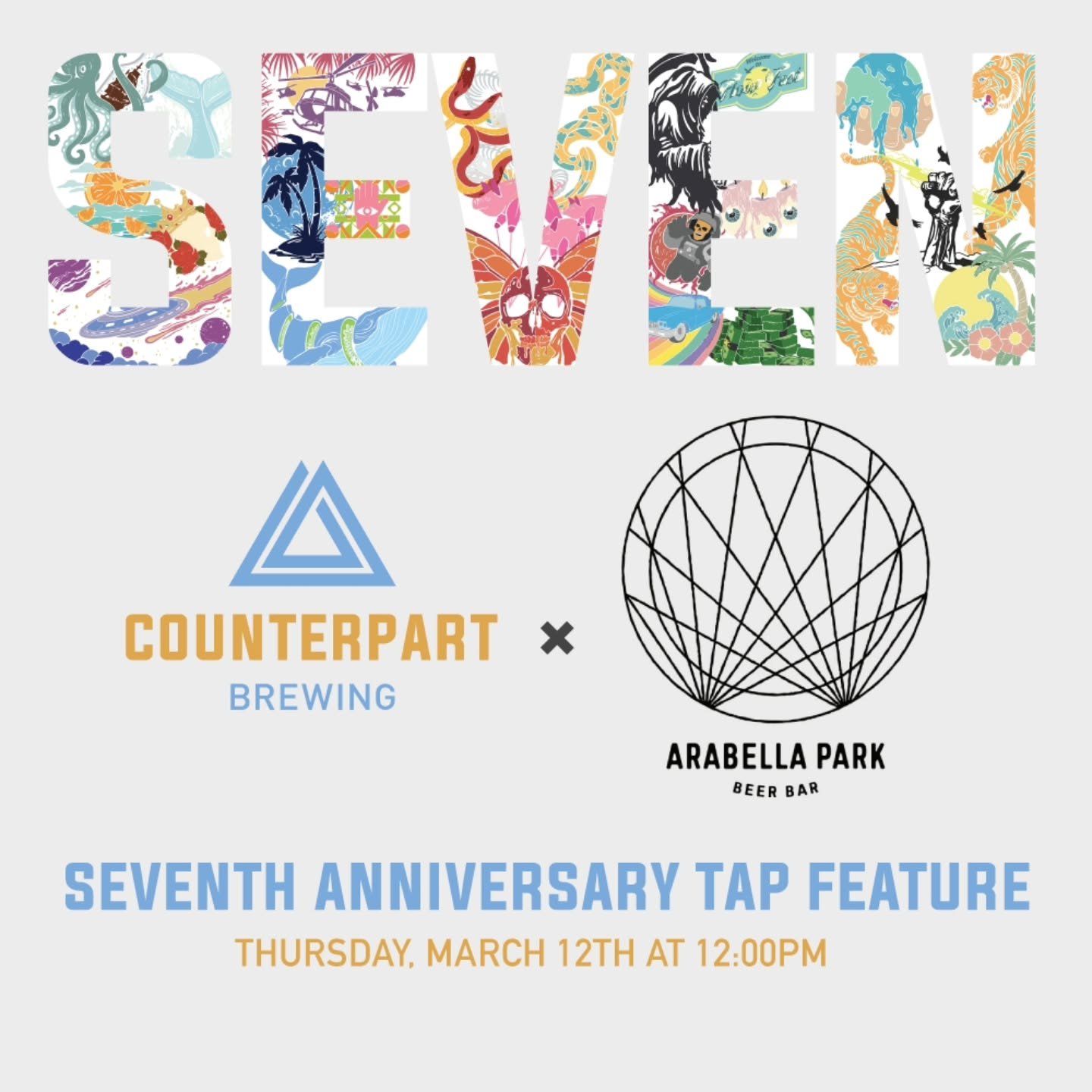 🚨TAP FEATURE ALERT🚨

This past weekend our pals @counterpartbrewing  turned seven ! On Thursday we'll have all their anniversary releases for you to enjoy in keg and/or can! Including being the only place outside of the brewery to have kegs of both