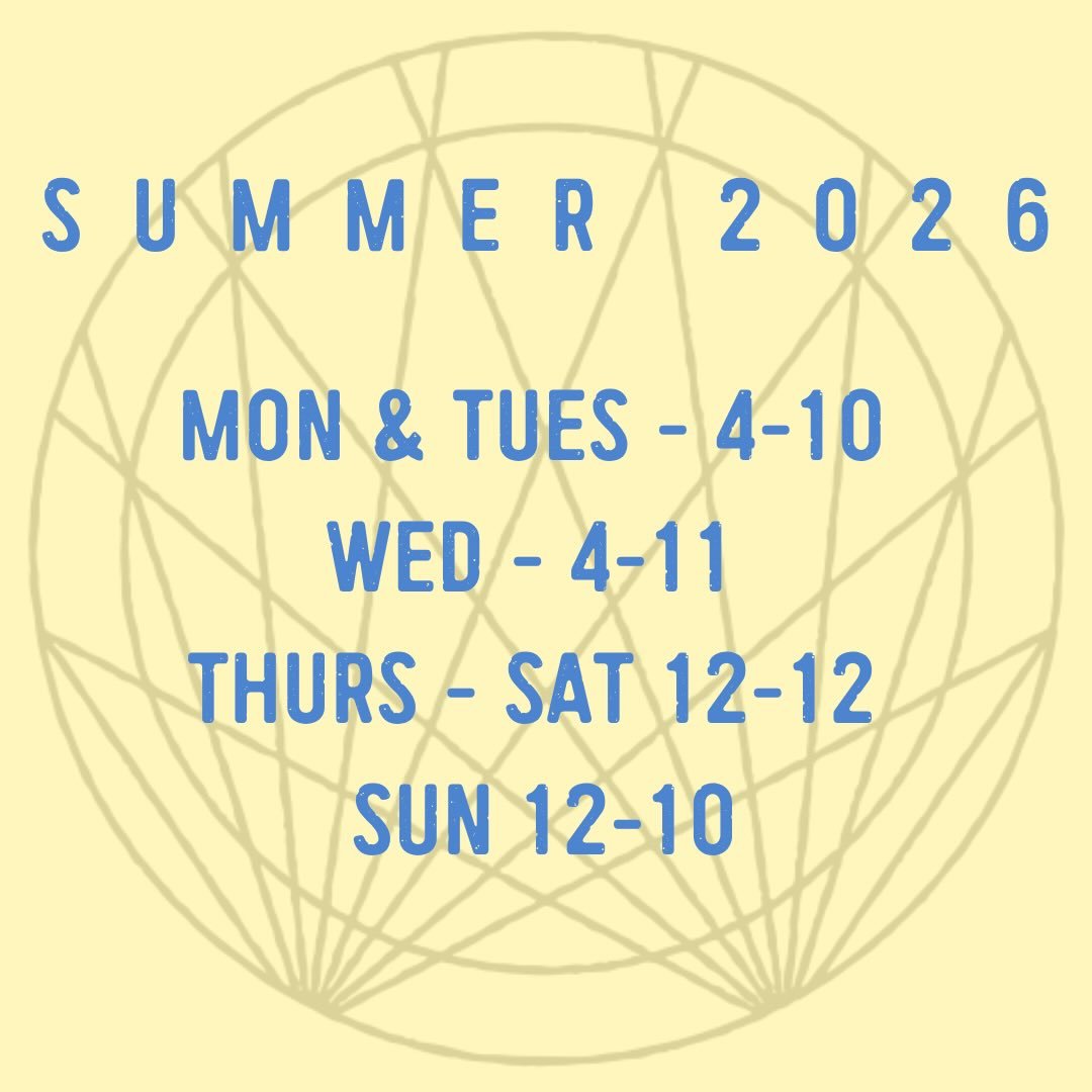 New summer hours, come hang out with us a little longer!!