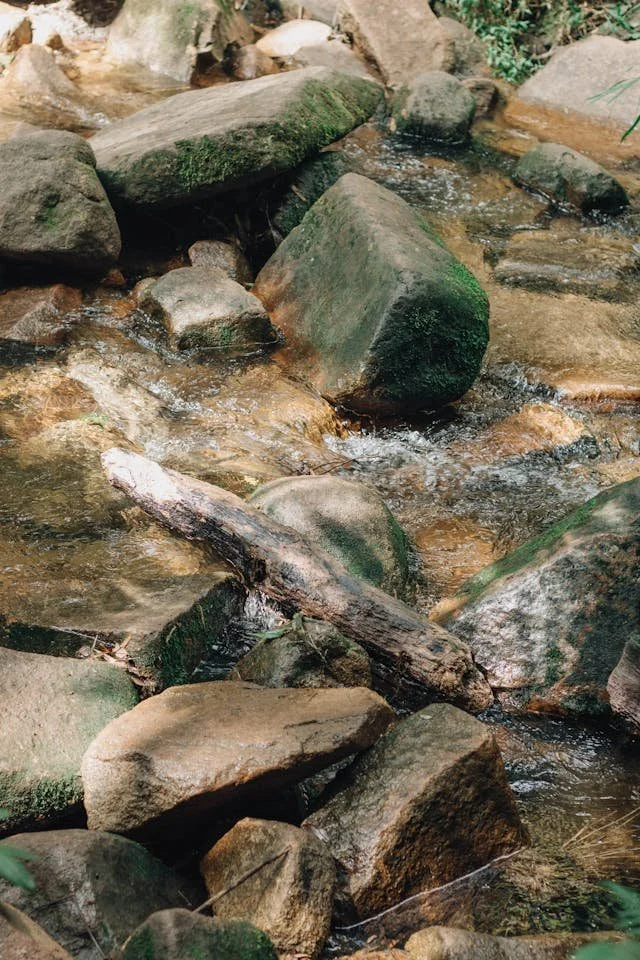 a river running over rocks