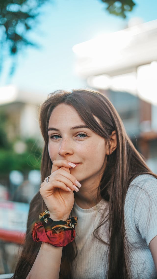 teen girl looking ahead