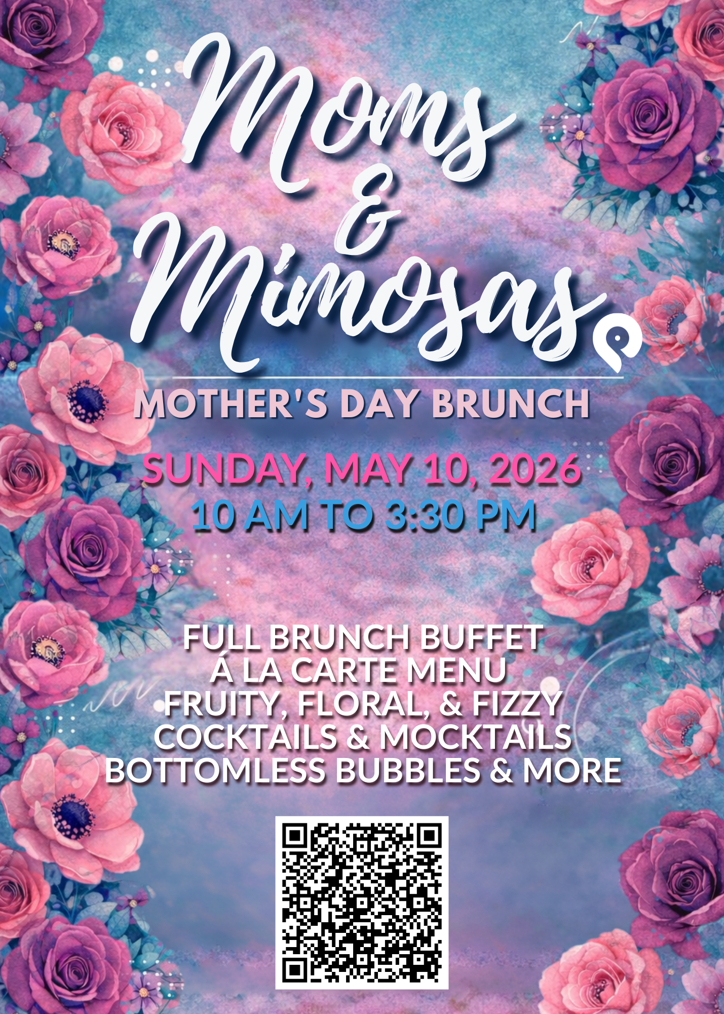 Pink and Blue Floral Mothers Day Flyer