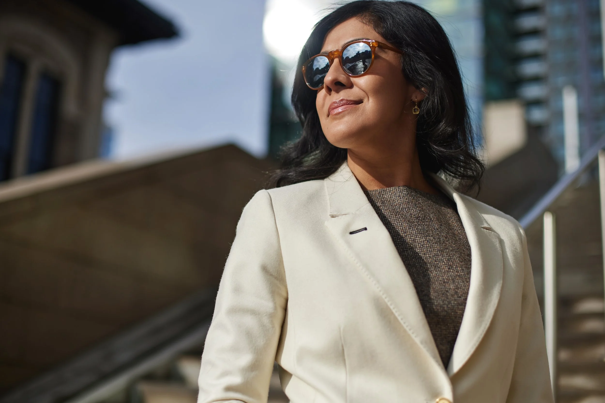 White Suit and Sunglasses