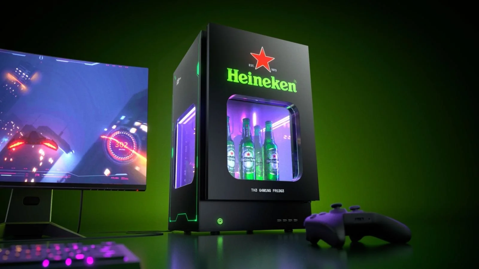 Heineken Combines the Ultimate Gaming Rig with a Fridge: TH3 G4M1NG FR1DG3