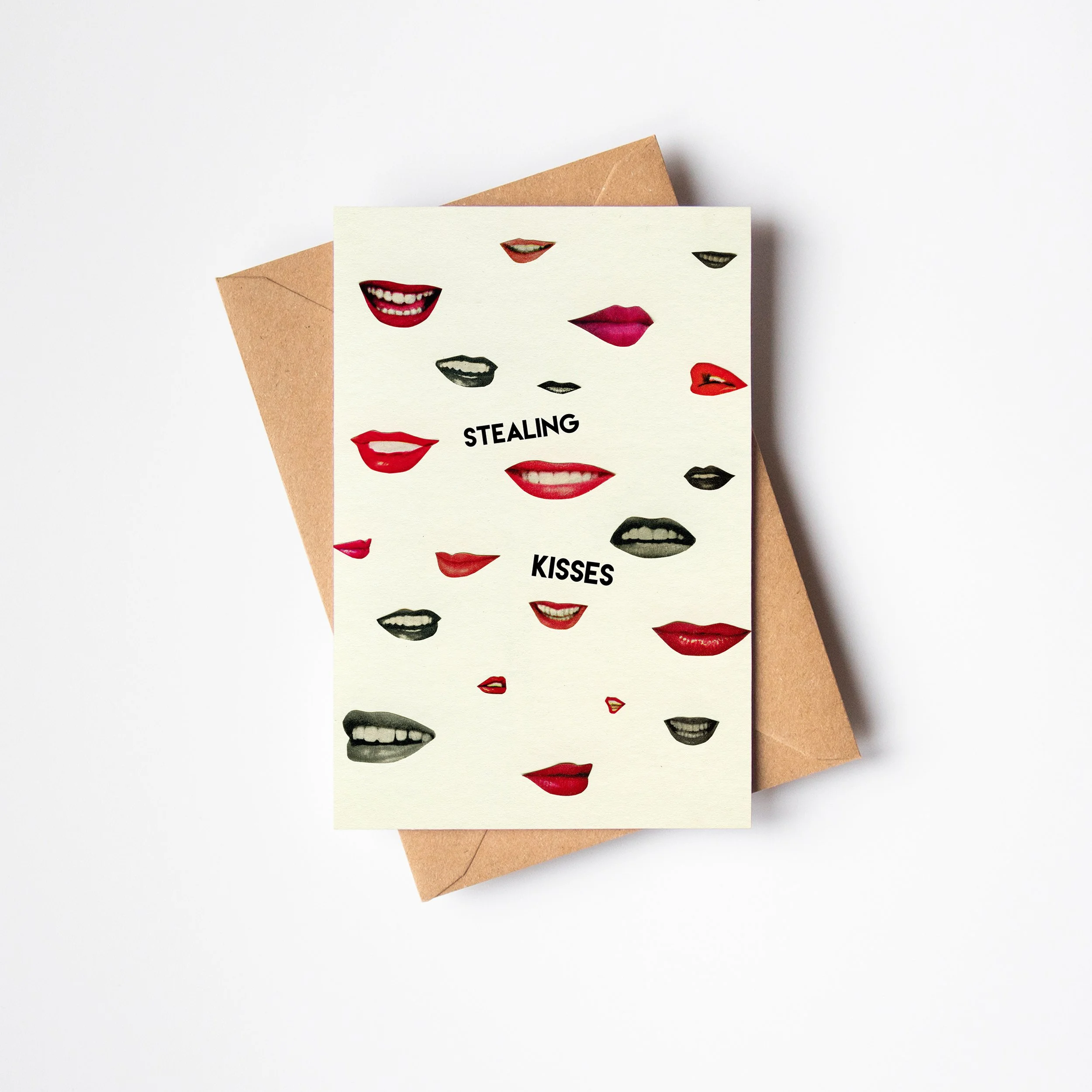 Retro Valentine's Day Card - Stealing Kisses