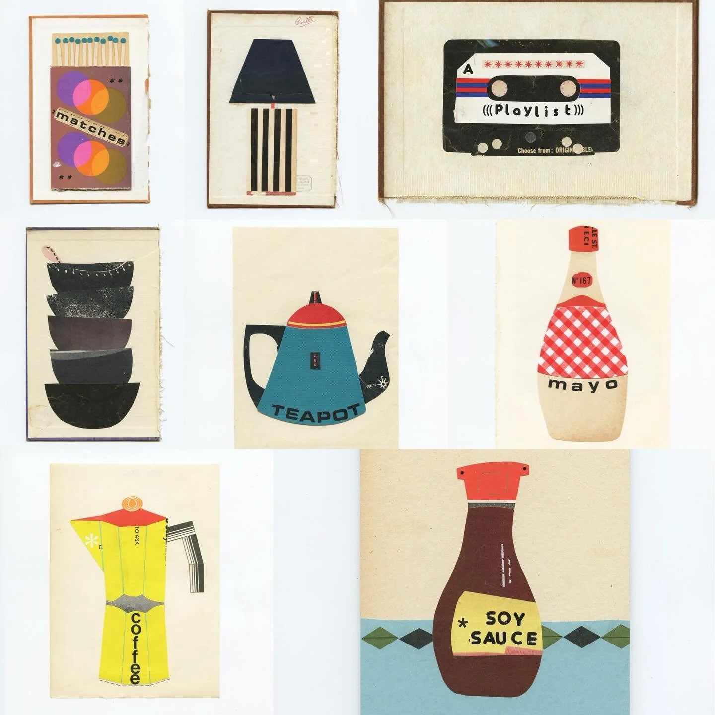 A look at the series so far.
8/100 Everyday Things.

I&rsquo;m having a lot of fun painting with paper. A step away from found imagery. It&rsquo;s something I&rsquo;ve always dipped into here and there. Dedicating myself to a large project, feels rea