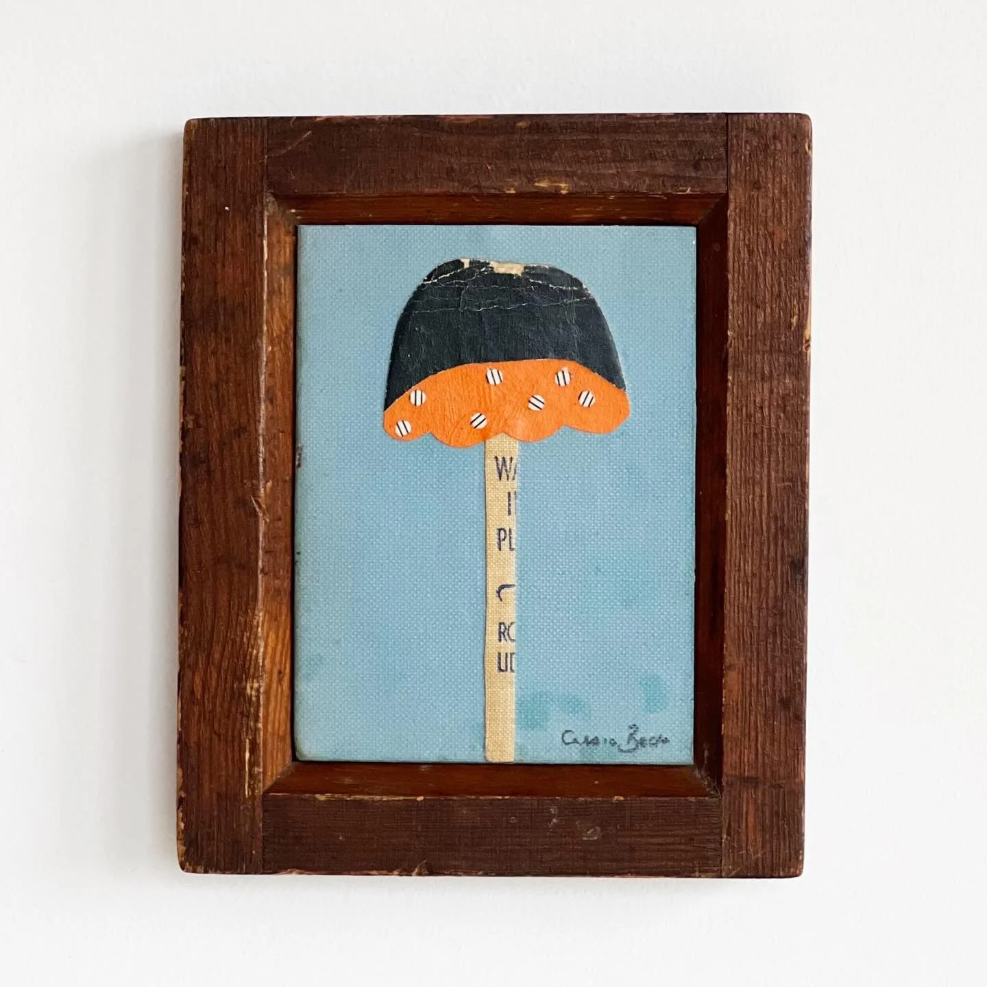 This floral artwork is called Petticoat.

The last flower I made in one of these frames was snapped up fast!

Paper, paint and found materials on a book cover.
Mounted in an antique open frame.
Size 12x14.5cm

#flowerdecor #floralartwork #collage #su