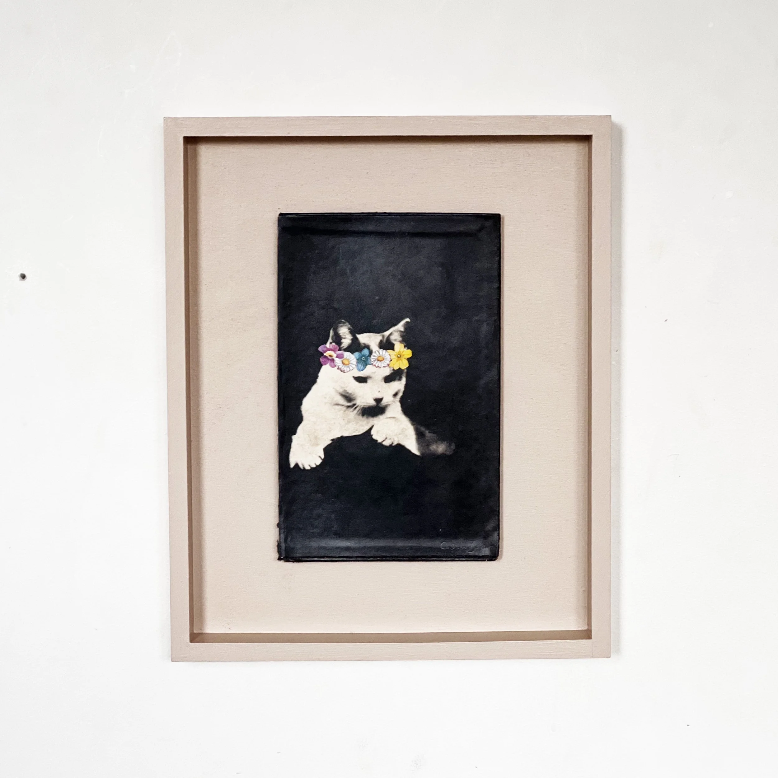 Cat Portrait Artwork - Floral Cat