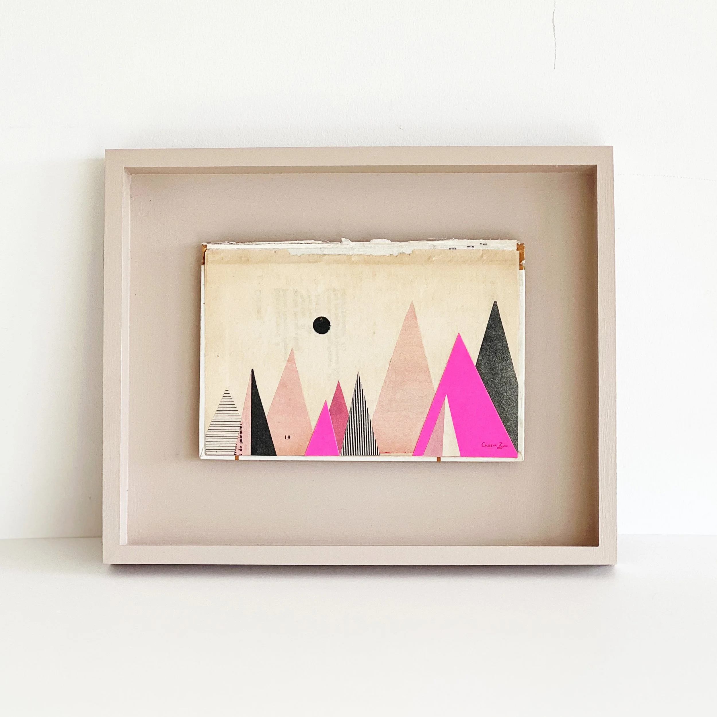 Abstract Pink Mountains Artwork - Paper Mountains 7