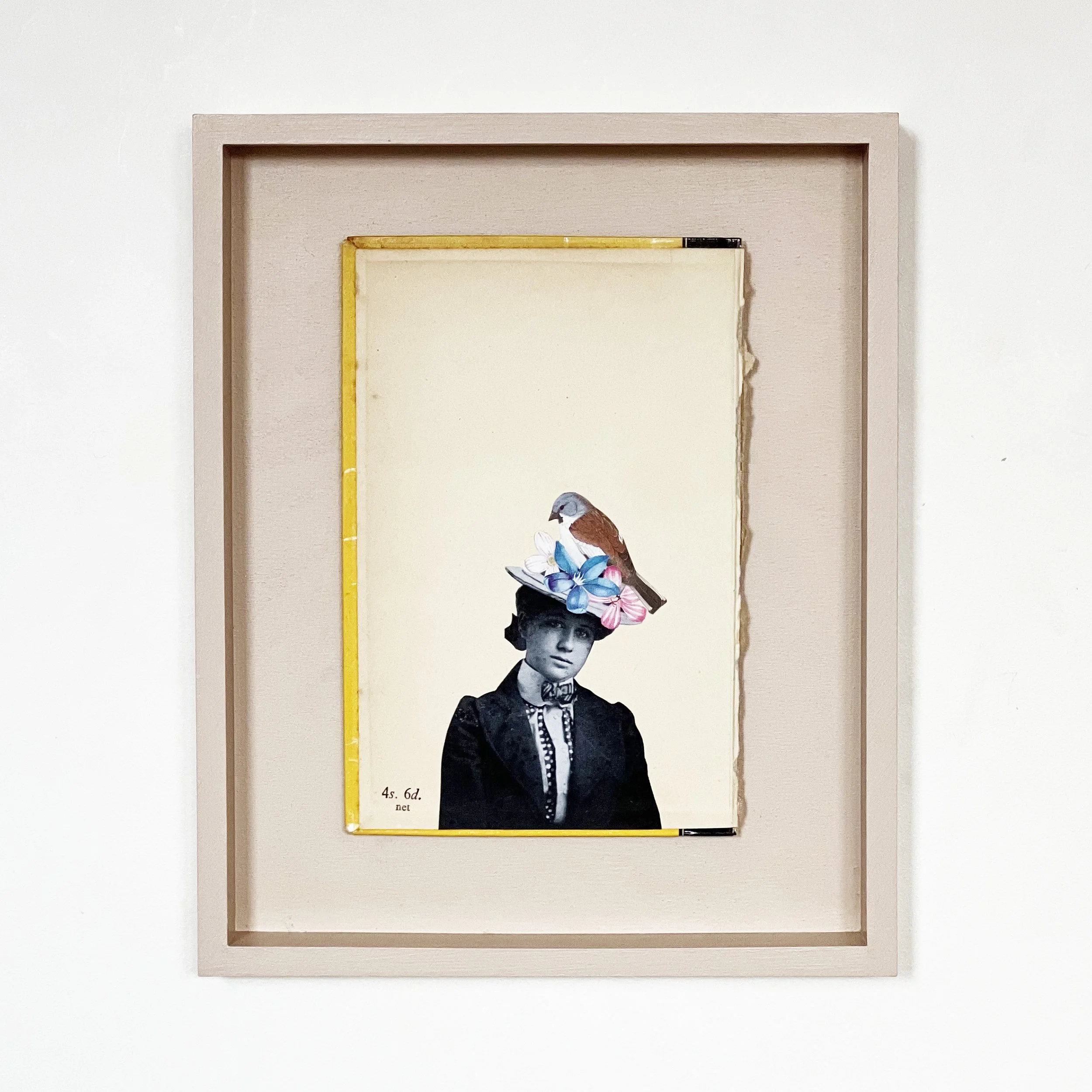 Floral Female and Bird Portrait - Snow Finch