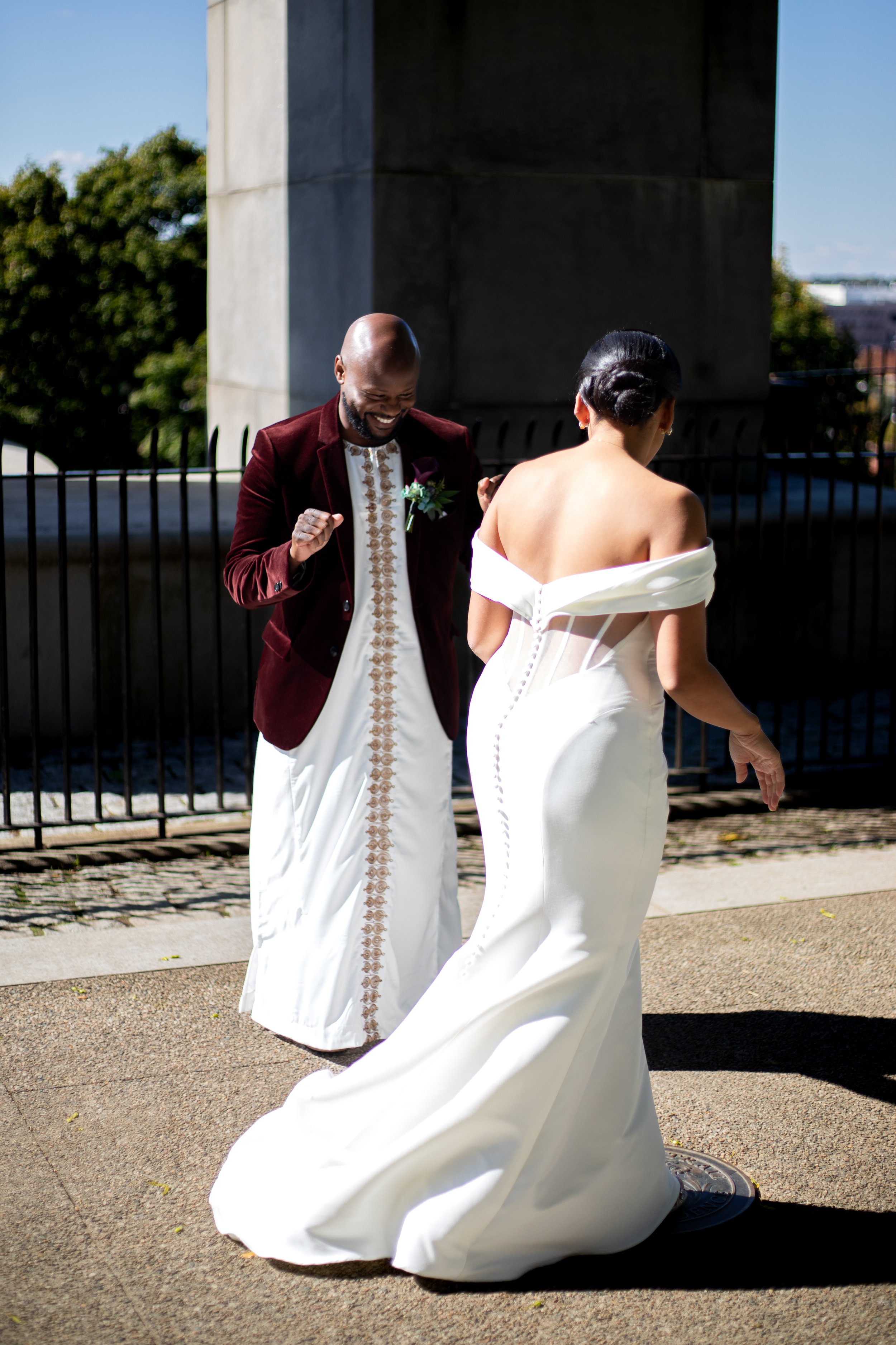 First look Providence Rhode Island Wedding