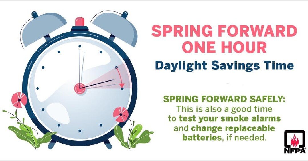 ⏰As you &ldquo;sprung forward&rdquo; this morning, it is also a good time to check your smoke and carbon monoxide detectors!

🔋🪫Check your detector batteries and replace old changeable batteries. Many modern detectors have a concealed battery that 