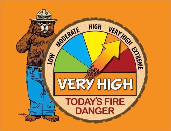 ⚠️ The Fire danger today, Friday, April 7, is VERY HIGH. 

🚫 NO open burning is allowed. 

📞 Call 911 immediately to report a brush fire as soon as it is spotted, as these can spread rapidly in these conditions. 

🚩A Red Flag Warning has also been