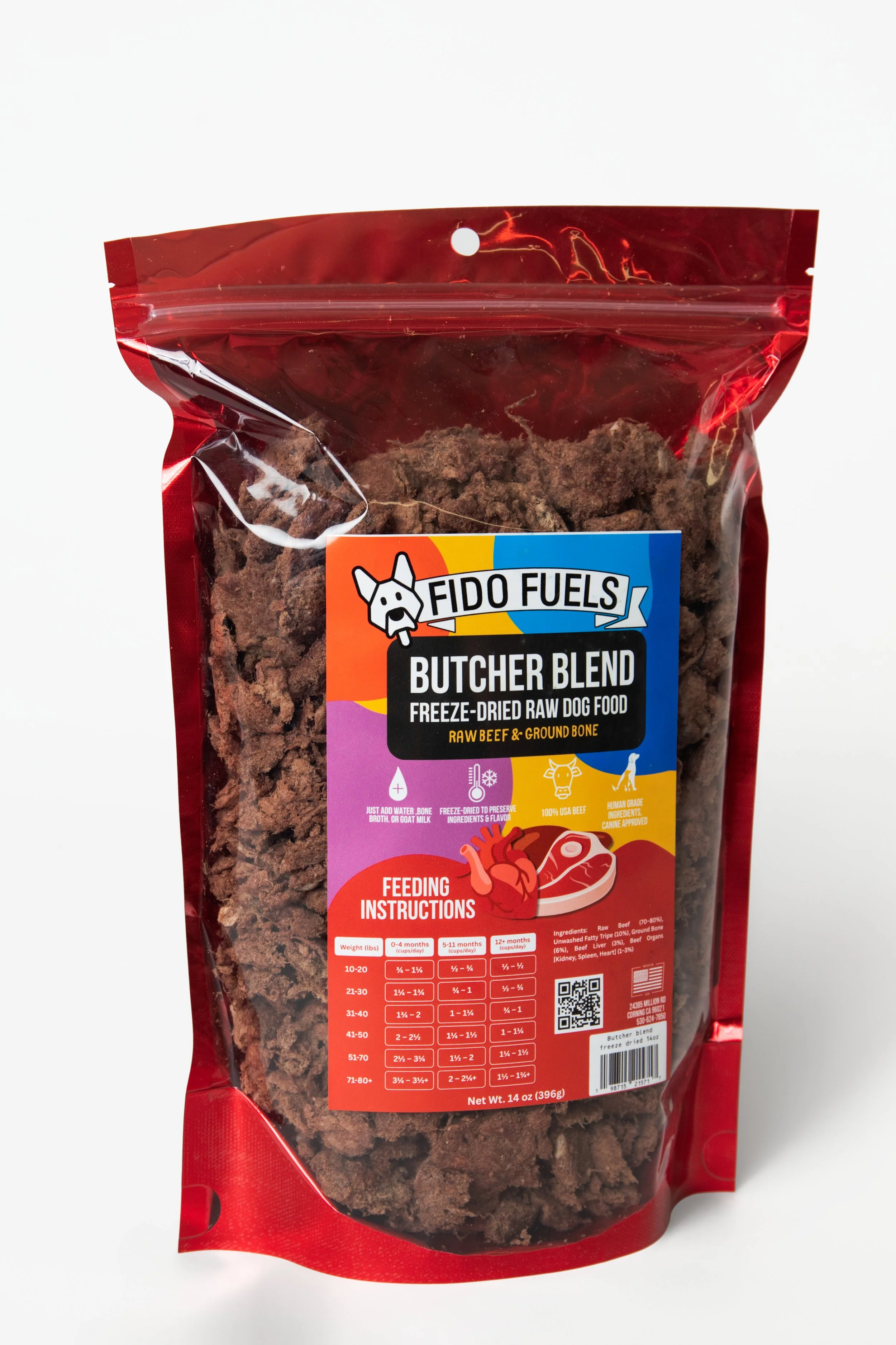 Fido Fuels Freeze-Dried Raw Beef & Ground Bone Blend Dog Food
