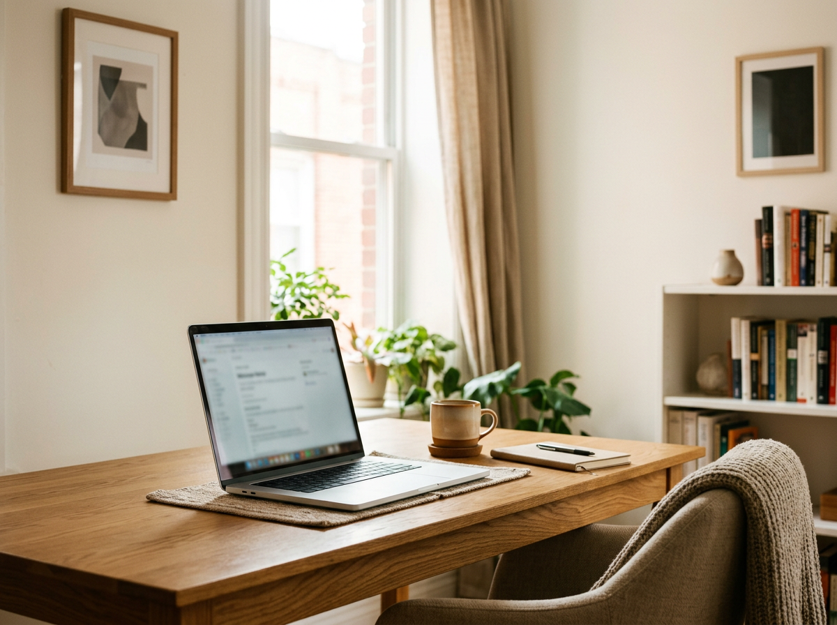 calm relaxing home to meet for virtual therapy session