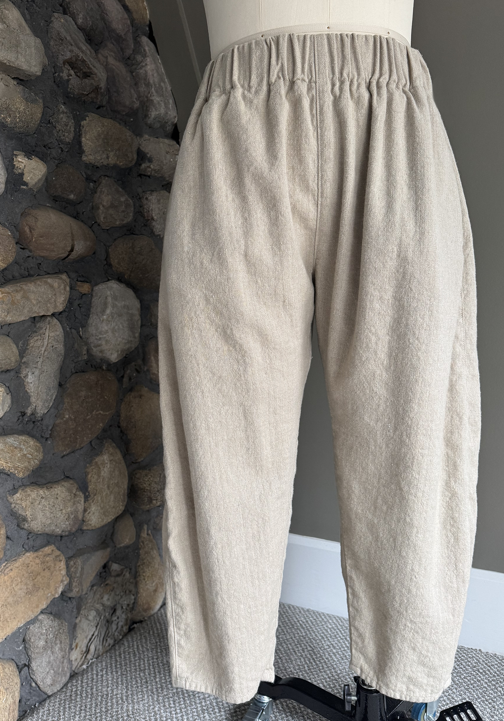 Khaki Linen Wool Studio Pants — Brosgé Clothing