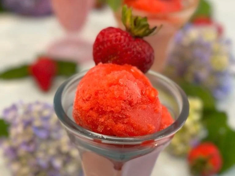 3-Ingredient Strawberry Sorbet