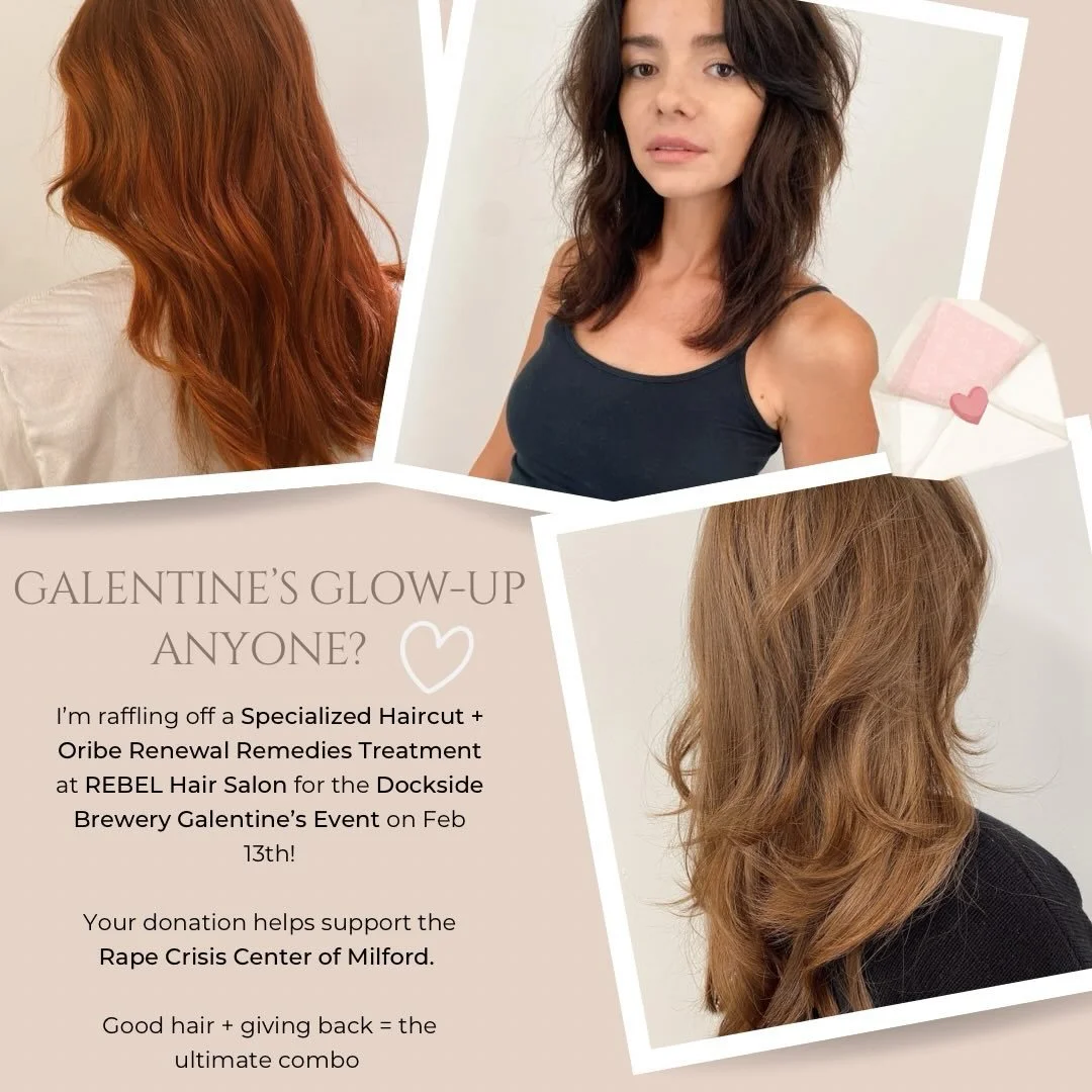 I&rsquo;m donating a Specialized Haircut +  Oribe Renewal Remedies Treatment to the Galentine&rsquo;s Day raffle at Dockside Brewery! Proceeds benefit the Rape Crisis Center of Milford 💗  February 13th at 9pm. I hope to see you there!