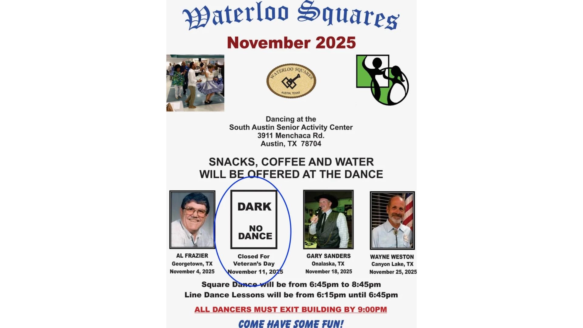 It's VETERAN'S DAY - Waterloos is DARK!