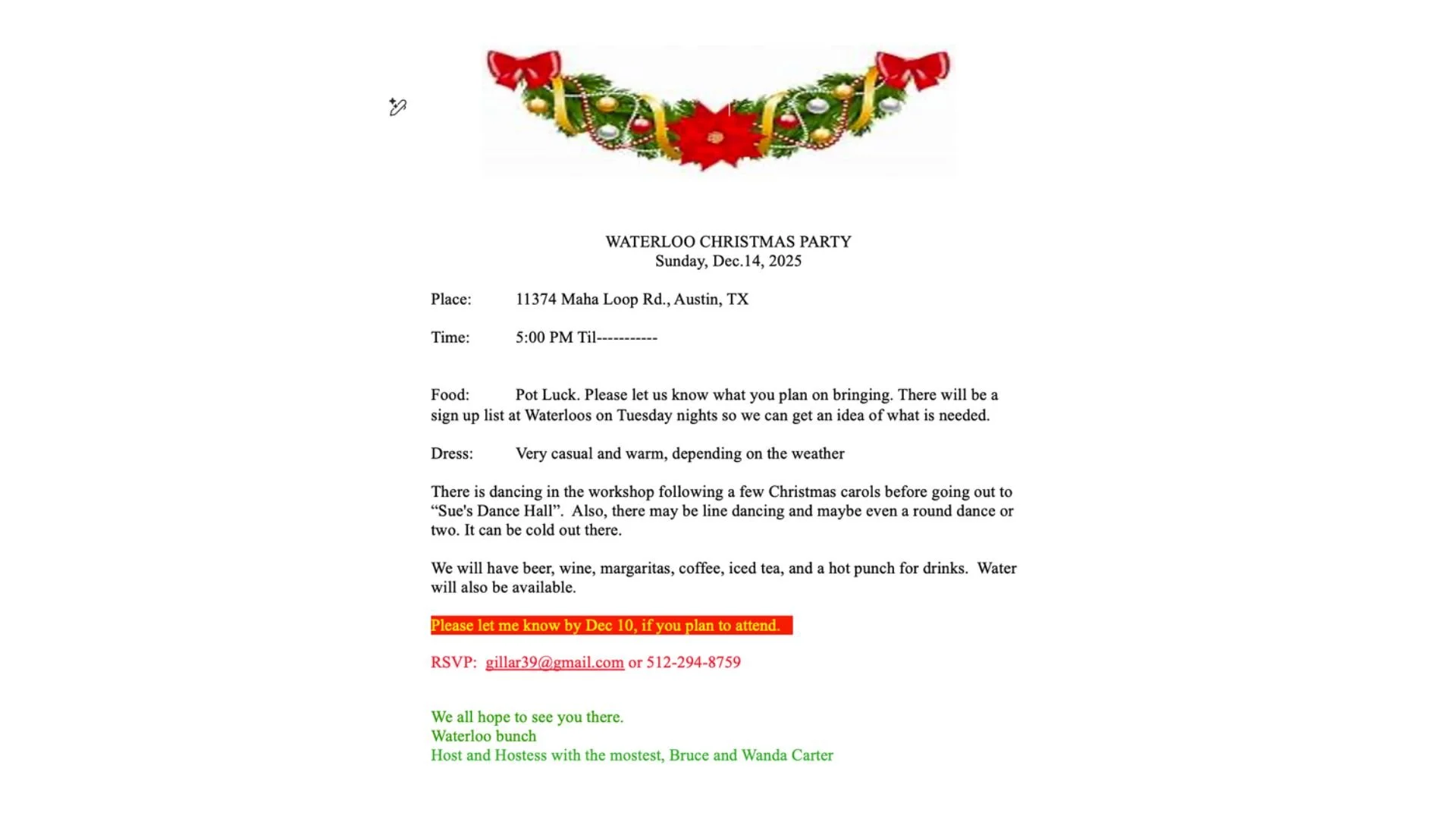 Waterloos Christmas Party