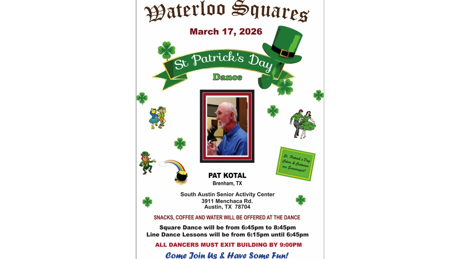 Celebrate St. Patrick's Day with Pat Kotal at Waterloos