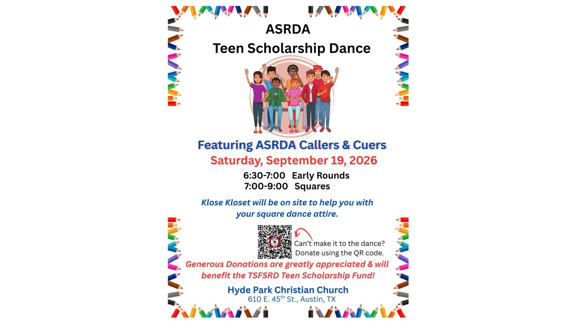 ASRDA’s Teen Scholarship Dance