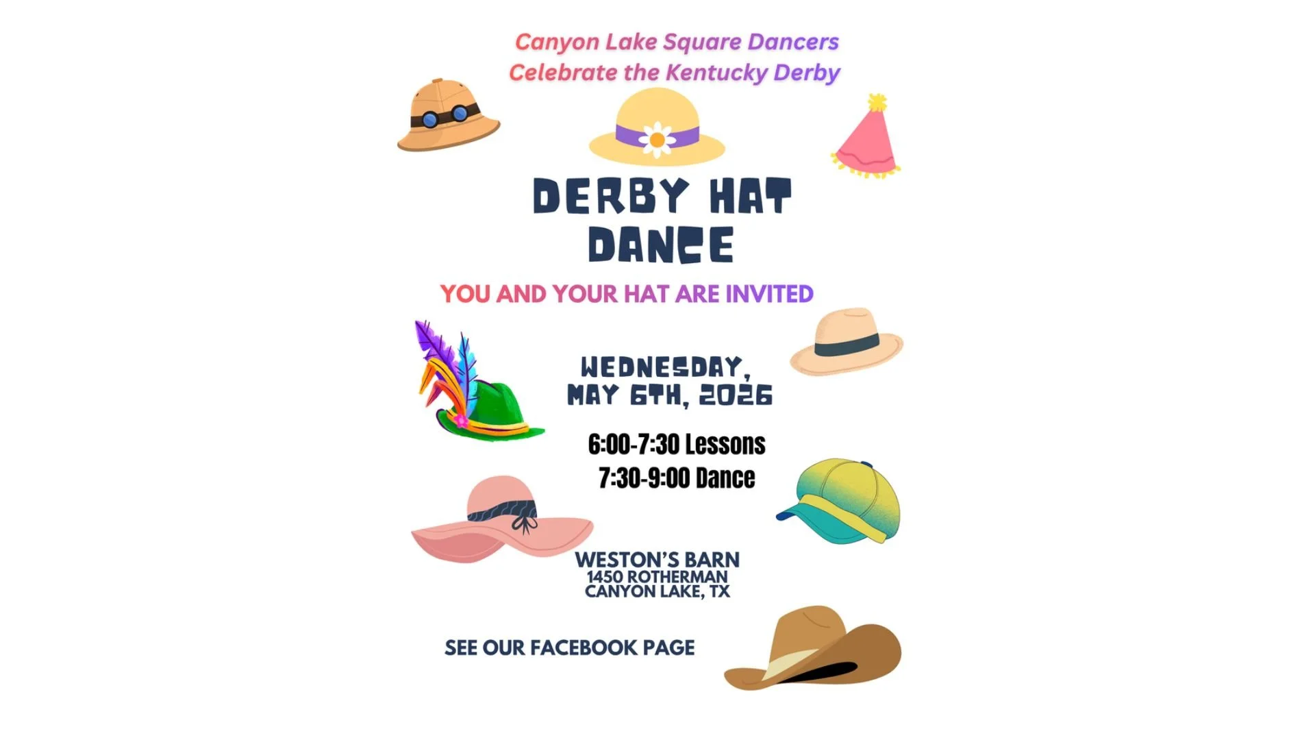 Canyon Lake Square Dancers Celebrate Kentucky Derby with a HAT DANCE
