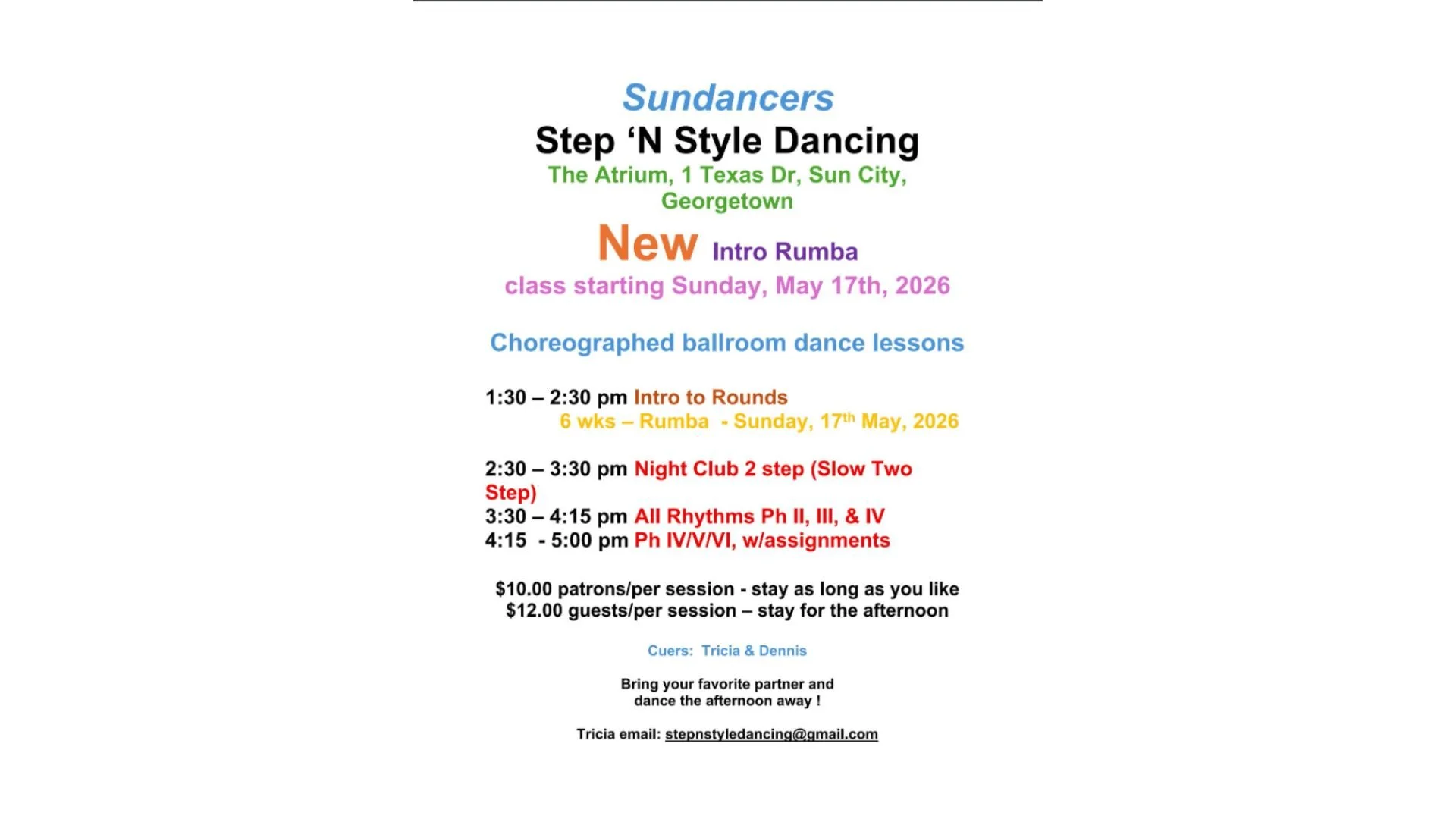 Sundancers/Step N Style Intro to Round Dancing