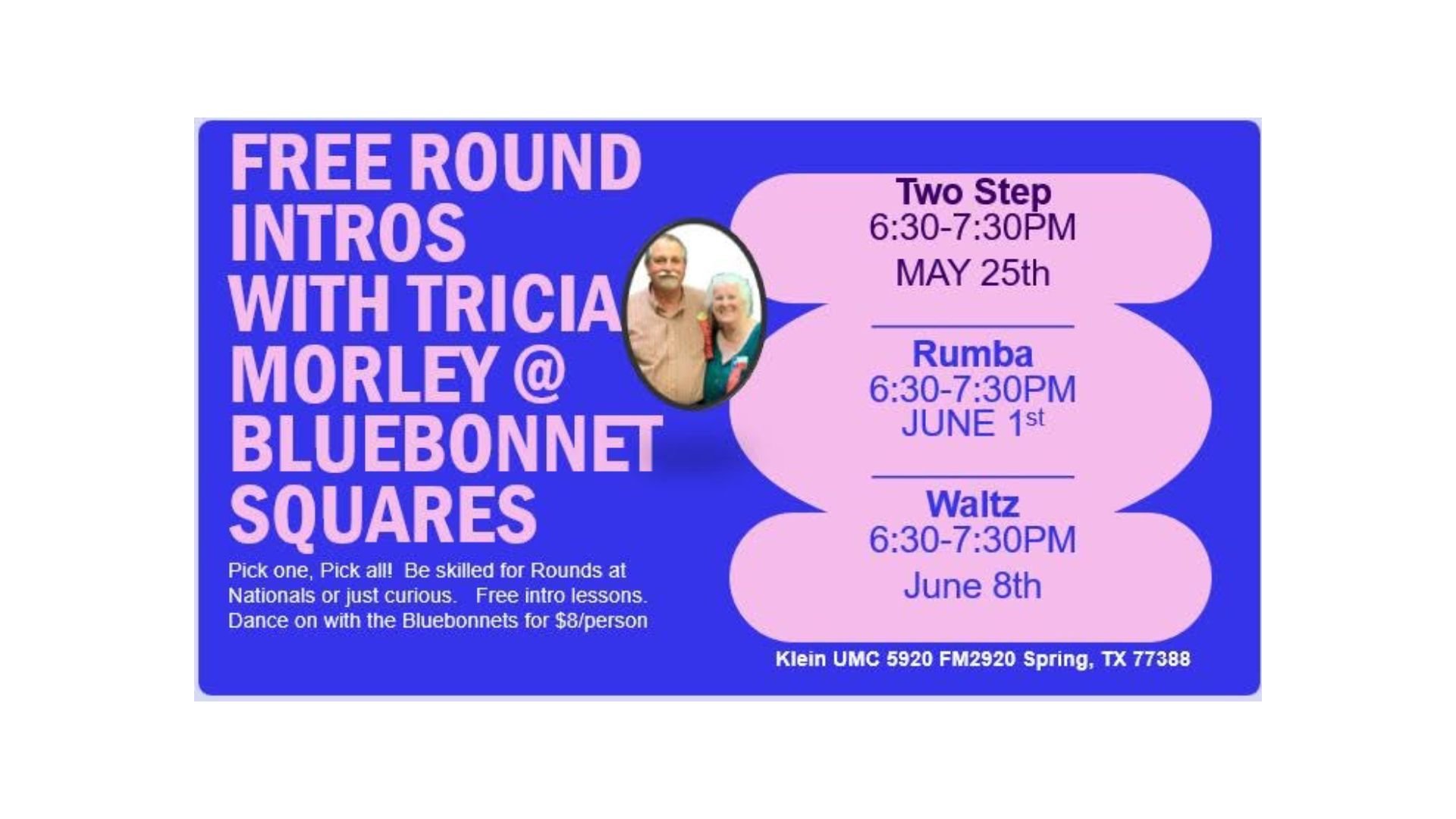 FREE Round Intros with Tricia Morley at Bluebonnet Squares
