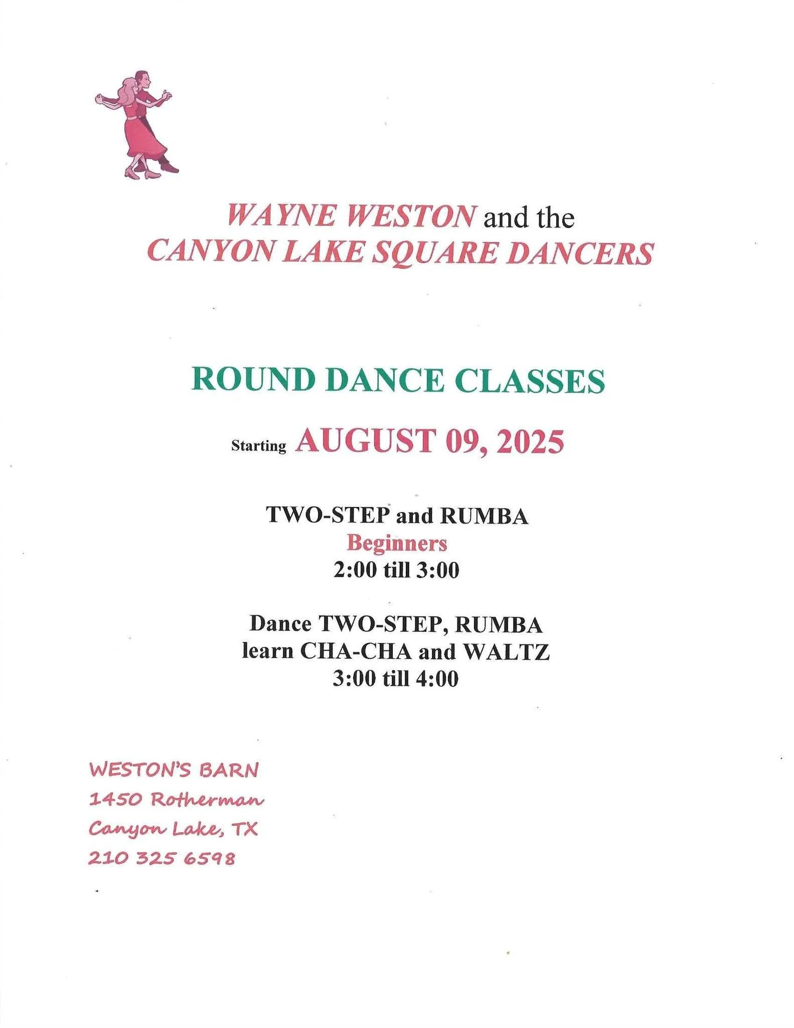 Wayne Weston offers Round Dance Lessons