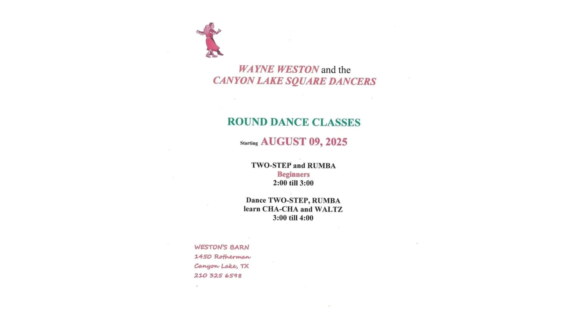 Wayne Weston offers Round Dance Lessons